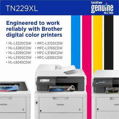 Brother Genuine TN229XLBK High-Yield Black Toner Cartridge for Brother Laser Printers