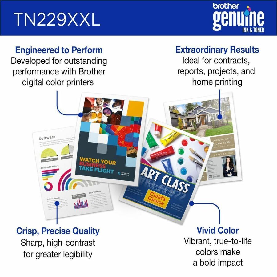 Brother Genuine TN229XXLC Super High-Yield Cyan Toner Cartridge for Brother Color Printers