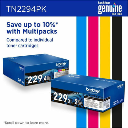 Brother Genuine TN2294PK Standard Yield Toner Cartridge Multipack for Color Laser Printers