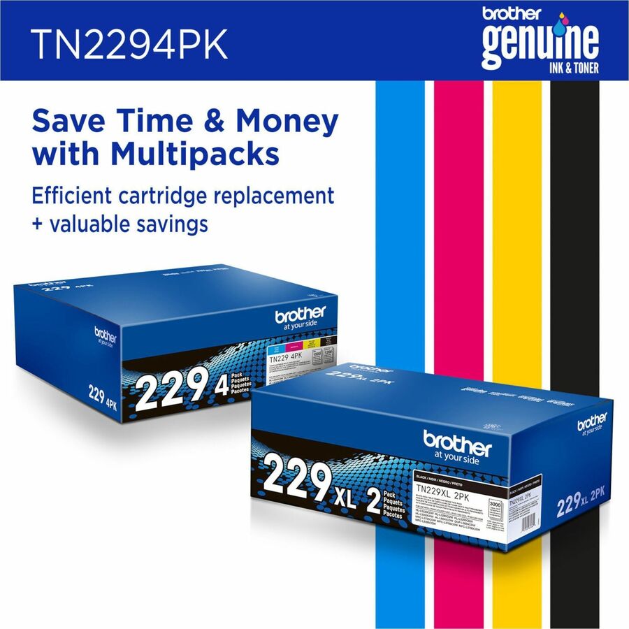 Brother Genuine TN2294PK Standard Yield Toner Cartridge Multipack for Color Laser Printers