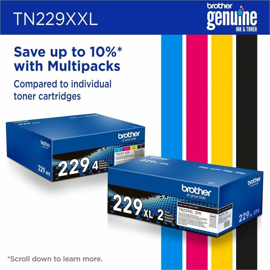 Brother Genuine TN229XXLY Super High-Yield Yellow Toner Cartridge for Brother Color Laser Printers