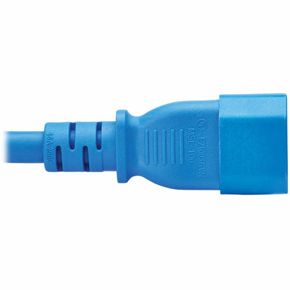 Eaton Tripp Lite Series Power Cord C14 to C15 - Heavy Duty 15A 250V 14 AWG 10 ft Blue for PoE Switches