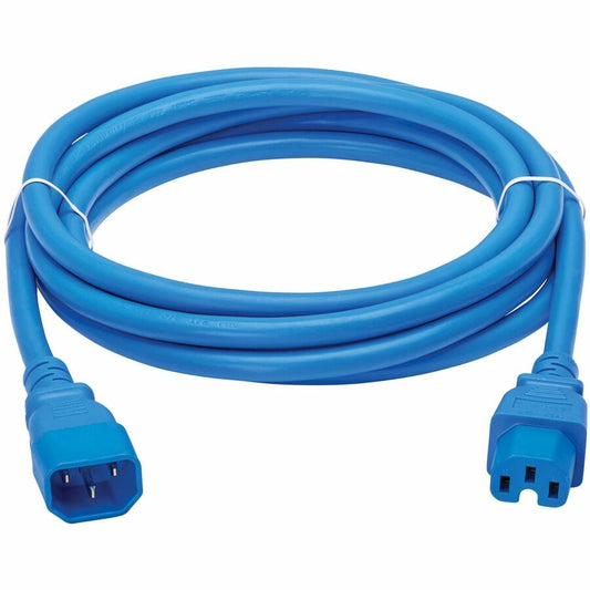 Eaton Tripp Lite Series Power Cord C14 to C15 - Heavy Duty 15A 250V 14 AWG 10 ft Blue for PoE Switches