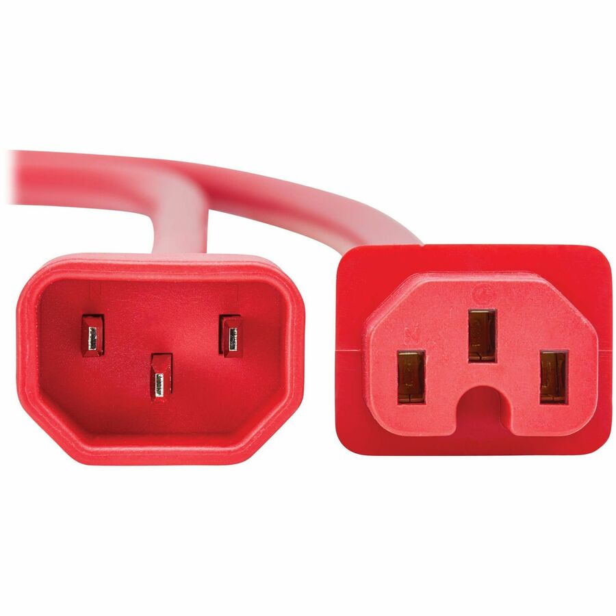 Eaton Tripp Lite Series Power Cord C14 to C15 - Heavy-Duty 15A 250V 14 AWG 10 ft Red