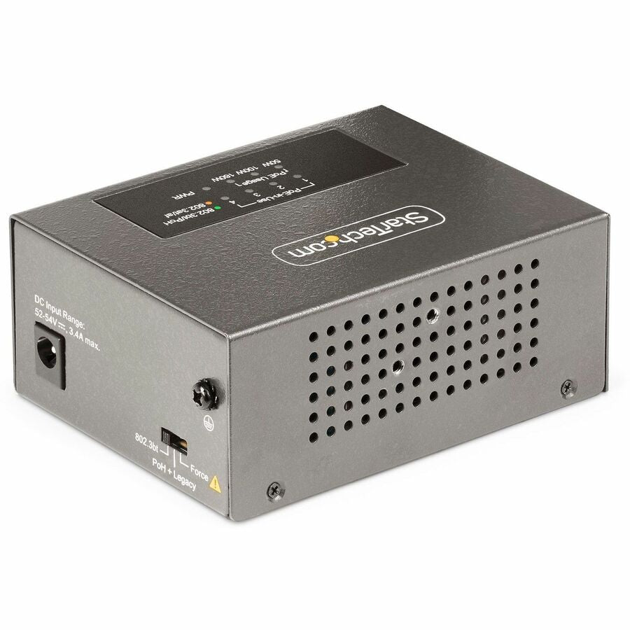 StarTech.com 4-Port Multi-Gigabit PoE++ Injector (Part #AS445C-POE-INJECTOR) with 95W Power and 328ft Range