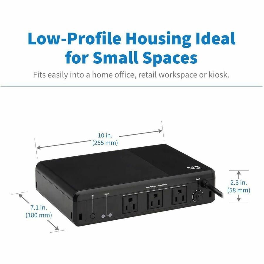 Eaton Tripp Lite Series 350VA 210W 120V Standby UPS with 3 NEMA 5-15R Outlets