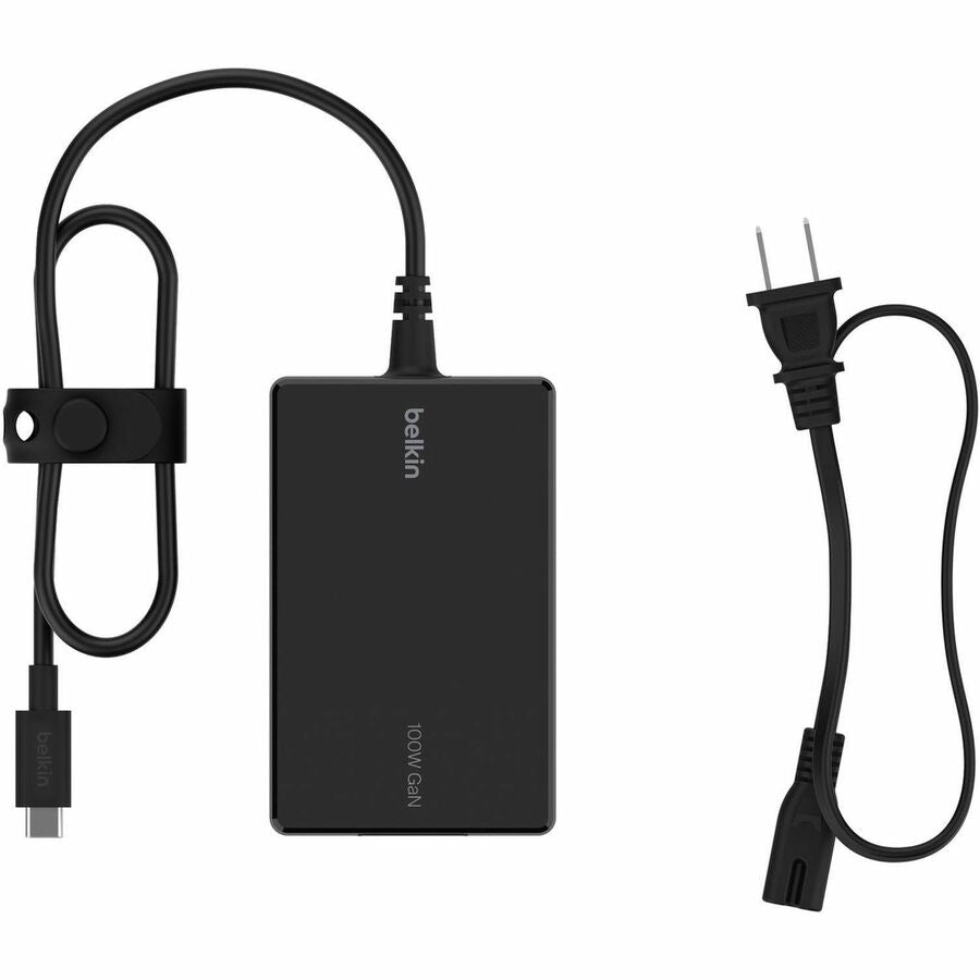 Belkin CONNECT USB-C Core GaN Power Adapter 100W with 8 ft Cable - Portable Laptop Charger