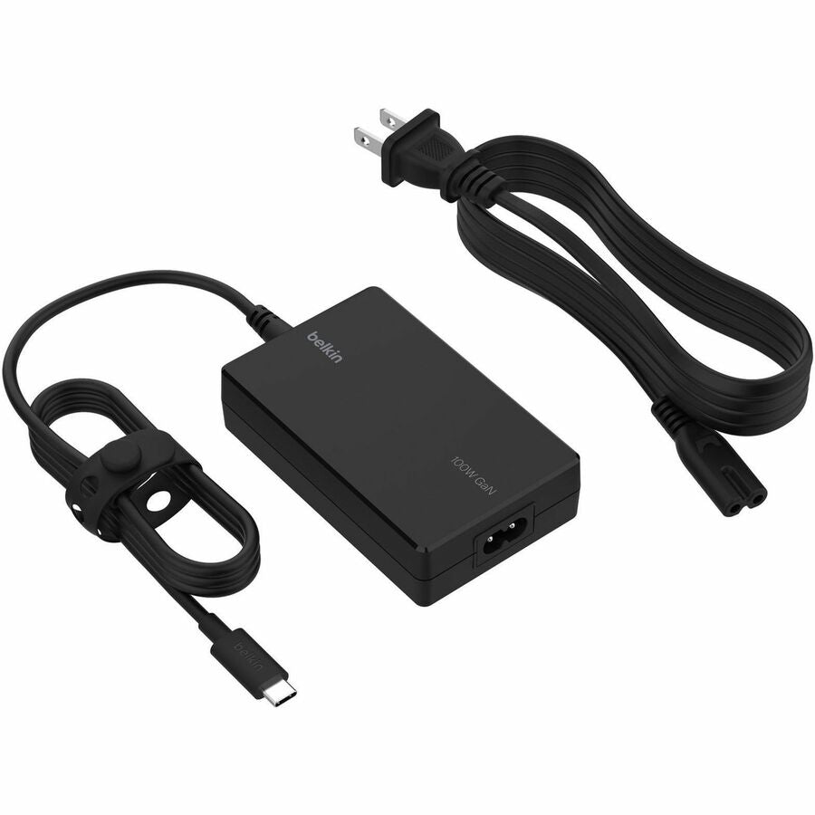 Belkin CONNECT USB-C Core GaN Power Adapter 100W with 8 ft Cable - Portable Laptop Charger