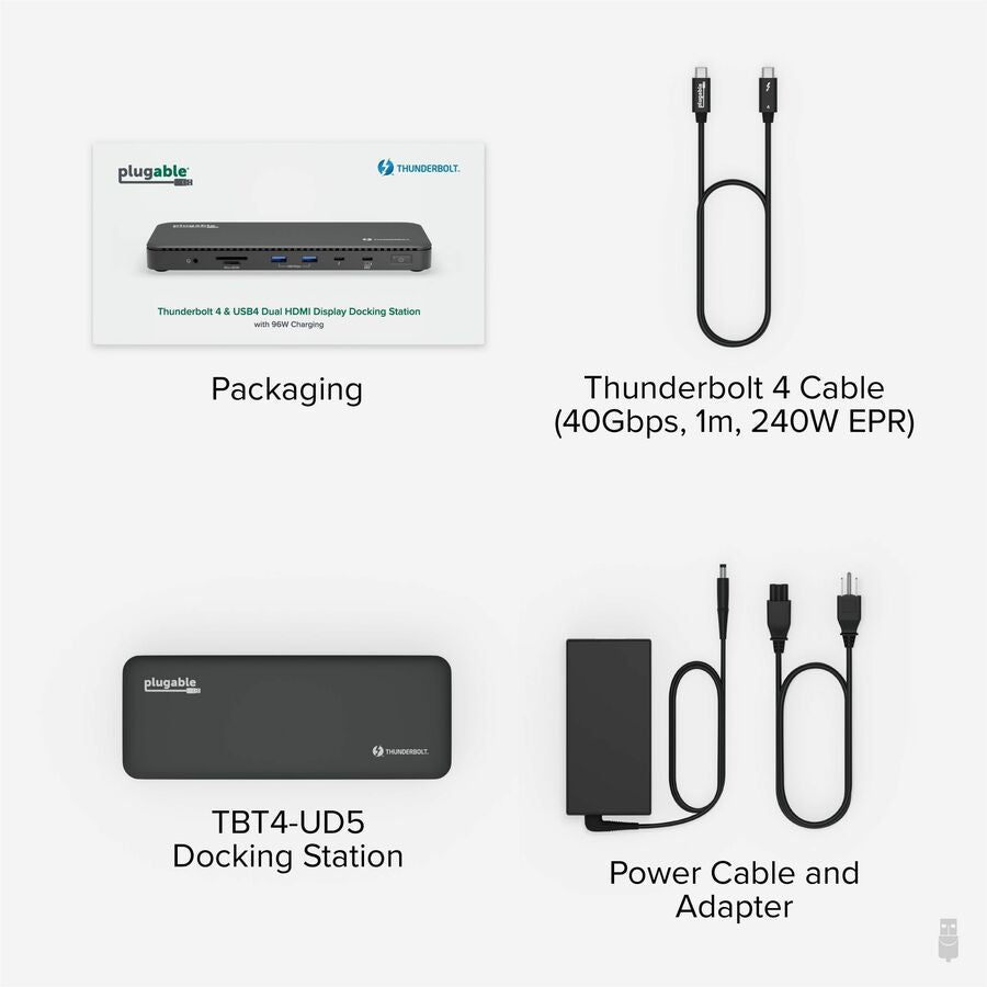 Plugable Thunderbolt 4 Dock with 100W Charging, Thunderbolt Certified