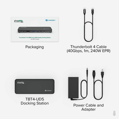 Plugable Thunderbolt 4 Dock with 100W Charging, Thunderbolt Certified