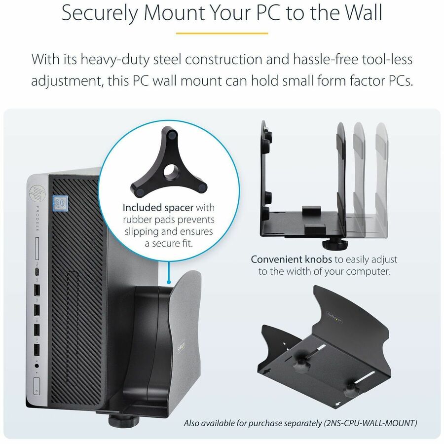 StarTech.com Wall Mount Workstation with VESA Monitor & Keyboard Tray – Space-Saving Sit-Stand Desk for Small Offices and Clinics