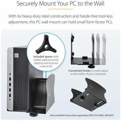 StarTech.com Wall Mount Workstation with VESA Monitor & Keyboard Tray – Space-Saving Sit-Stand Desk for Small Offices and Clinics