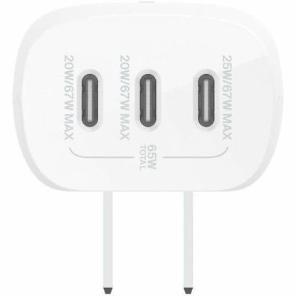 Belkin BoostCharge 67W USB-C Wall Charger with 3 Ports - Fast Charging for iPhone, Samsung, and Laptops