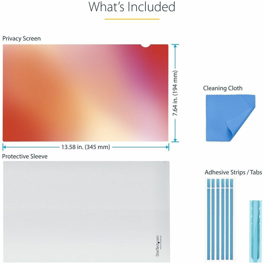 StarTech.com 15.6-inch Gold Laptop Privacy Screen with Reversible Filter and Blue Light Reduction