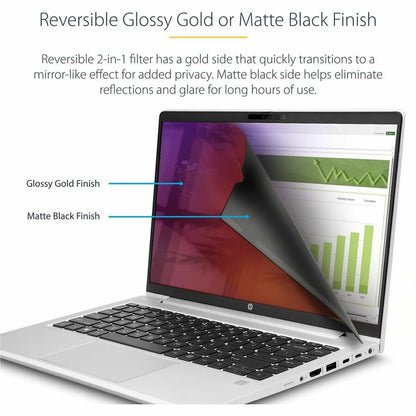 StarTech.com 14-inch 16:9 Laptop Privacy Screen with Reversible Gold & Matte Filter