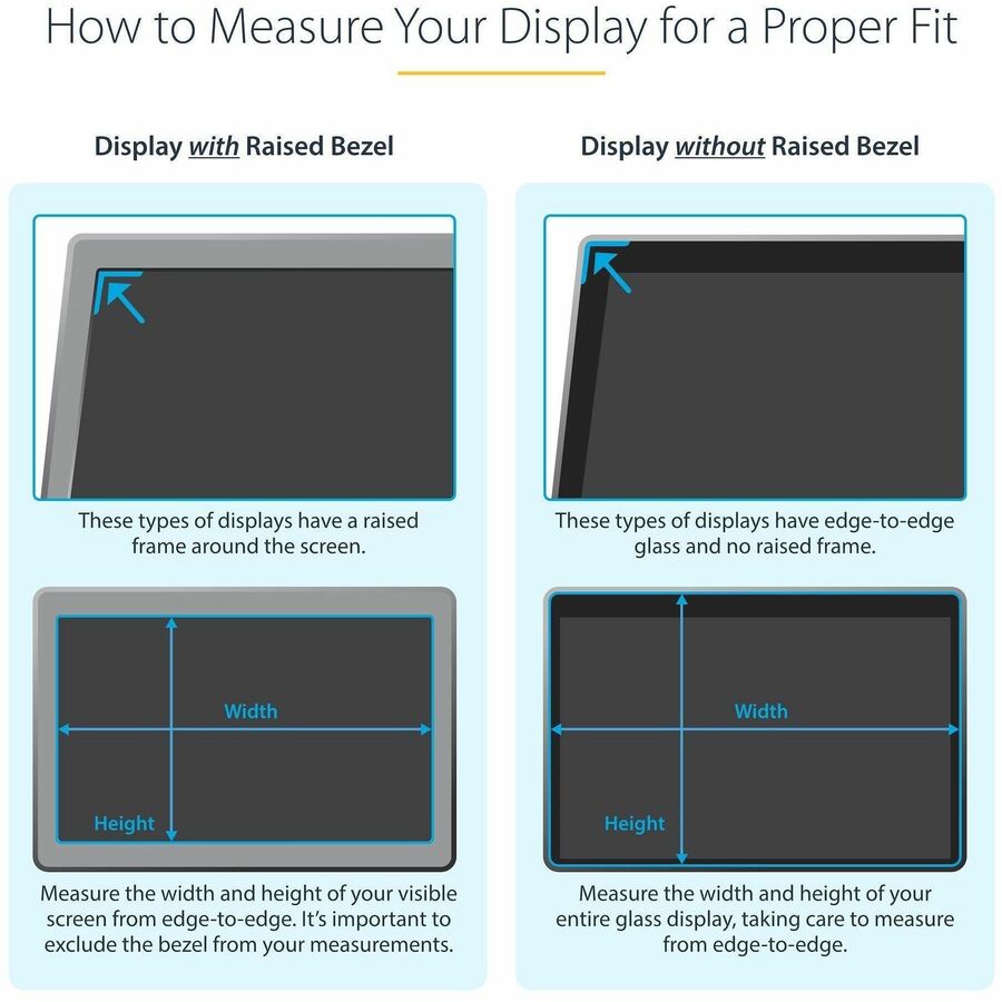 StarTech.com 24-inch 16:10 Gold Monitor Privacy Screen with Reversible Filter and Blue Light Reduction