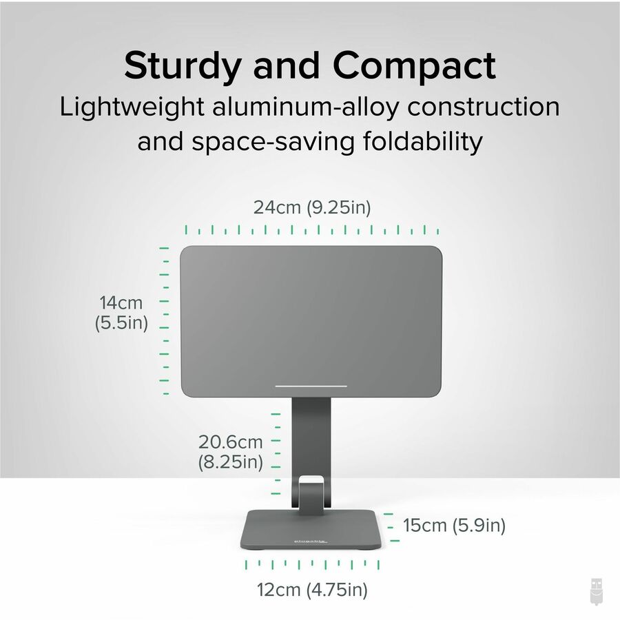 Plugable Magnetic Tablet Stand for iPad Air & iPad Pro 11" – Adjustable Aluminum Holder with N52 Magnets and Anti-Slip Padding