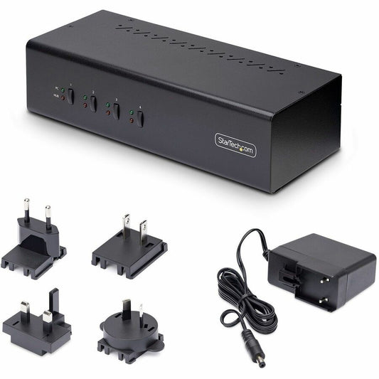 StarTech.com 4-Port Dual-Monitor DisplayPort KVM Switch with 4K 60Hz Support and USB 5Gbps Ports