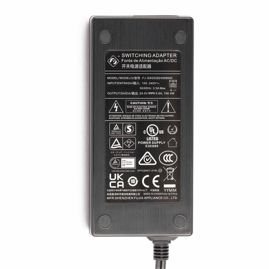 StarTech.com 160W Universal DC Power Adapter (24V/6.6A) for USB Hubs and Industrial Devices