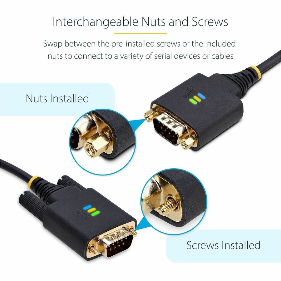 StarTech.com 3ft USB to Serial Adapter Cable with COM Retention and FTDI Chipset