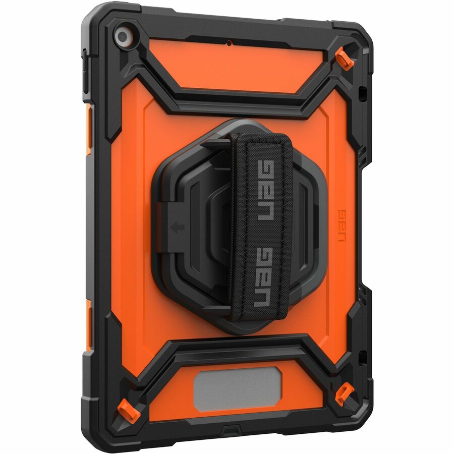Urban Armor Gear Plasma Series iPad 10.2" (9th Gen) Case with Kickstand and Hand Strap - Orange and Black