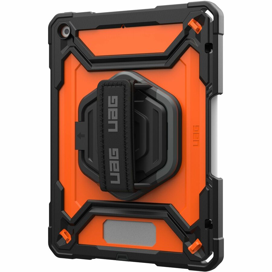 Urban Armor Gear Plasma Series iPad 10.2" (9th Gen) Case with Kickstand and Hand Strap - Orange and Black