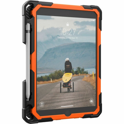 Urban Armor Gear Plasma Series iPad 10.2" (9th Gen) Case with Kickstand and Hand Strap - Orange and Black