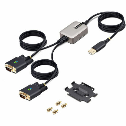 StarTech.com 13ft USB to Serial Adapter Cable with Dual RS-232 Ports and COM Retention