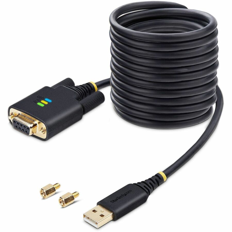 StarTech.com 10ft USB to RS-232 Null Modem Serial Adapter Cable with COM Retention - FTDI Chipset