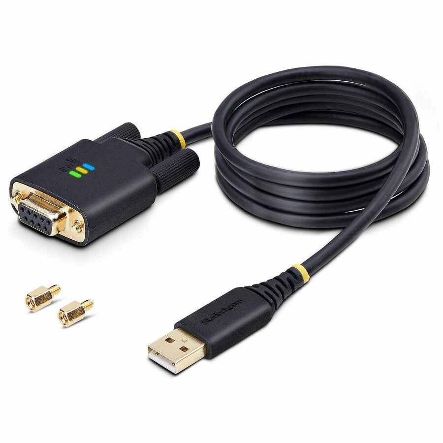 StarTech.com 3ft USB to RS-232 Null Modem Serial Adapter Cable with COM Retention - FTDI Chipset