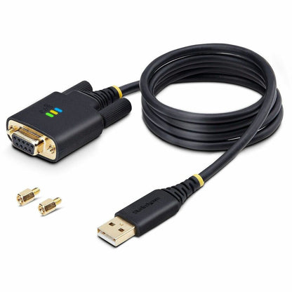 StarTech.com 3ft USB to RS-232 Null Modem Serial Adapter Cable with COM Retention - FTDI Chipset