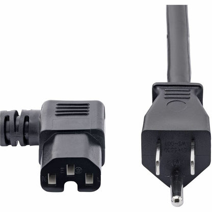 StarTech.com 8ft Heavy Duty Power Cord with NEMA 5-15P to Right Angle IEC 60320 C15 Connector