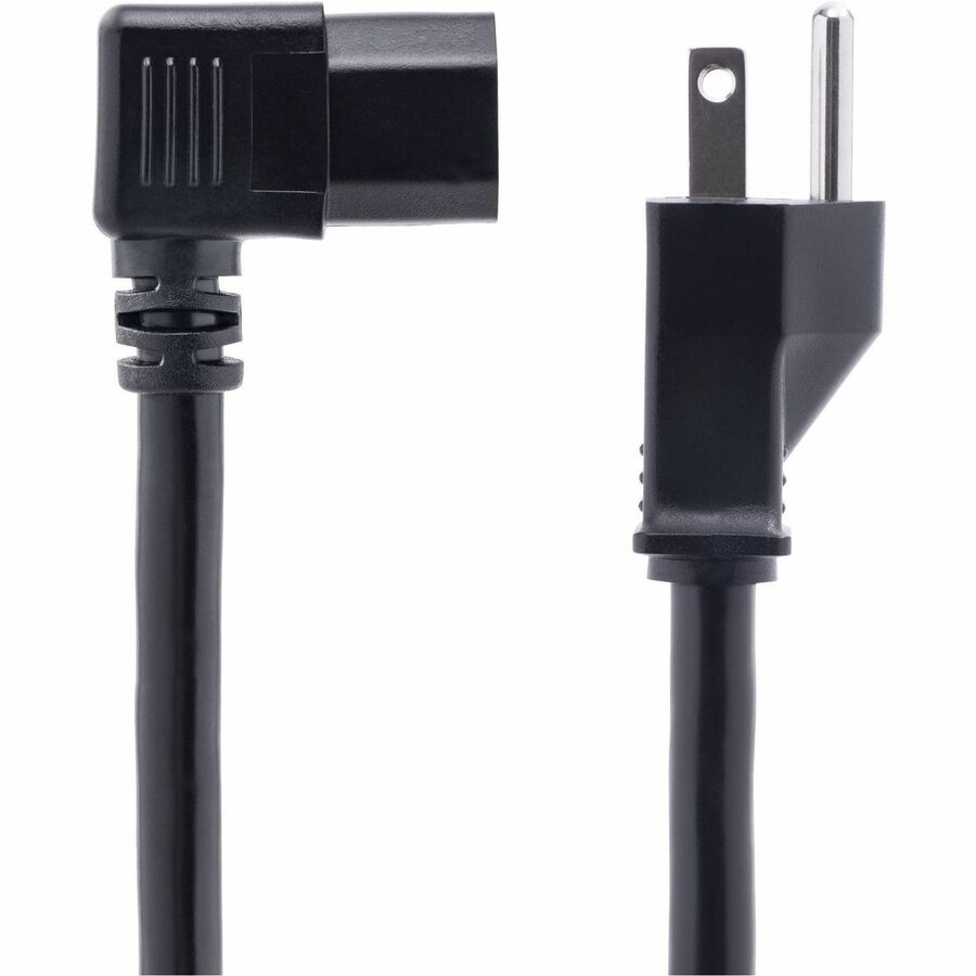 StarTech.com 8ft Heavy Duty Power Cord with NEMA 5-15P to Right Angle IEC 60320 C15 Connector