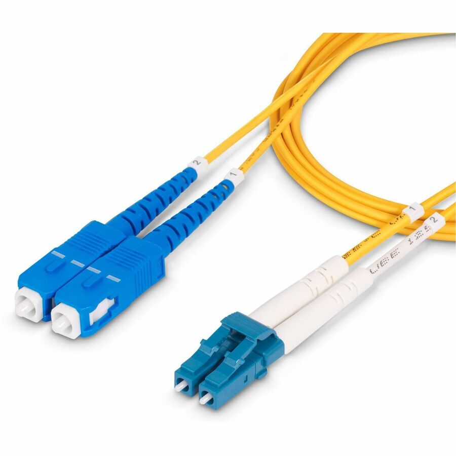 StarTech.com 30m LC to SC Duplex OS2 Single Mode Fiber Optic Patch Cable - 100 Gbps, Low Loss, LSZH Jacket