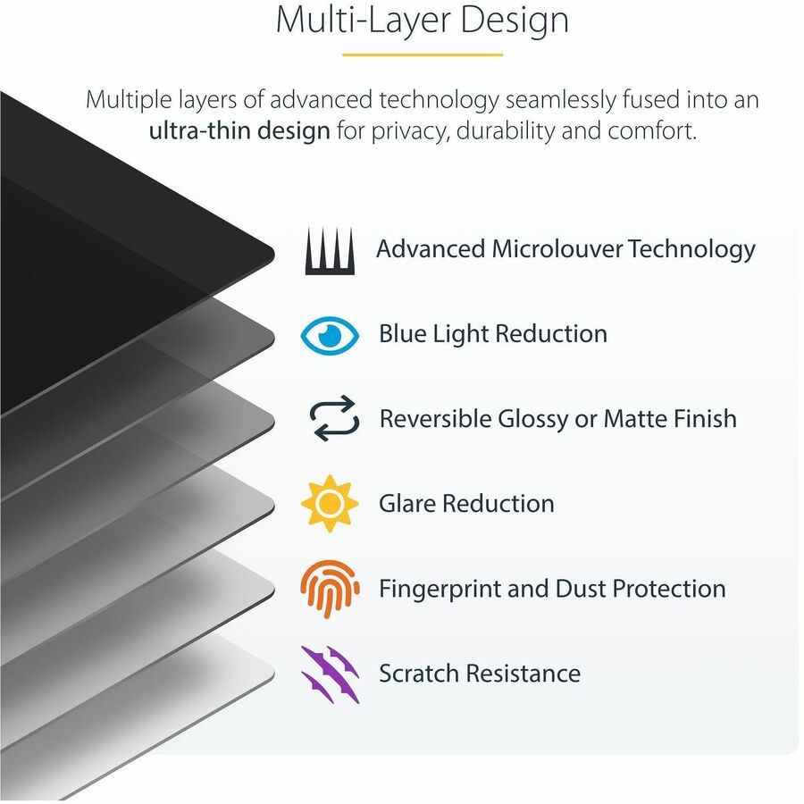 StarTech.com 15-inch MacBook Air Privacy Screen Filter with Reversible Matte and Glossy Finish