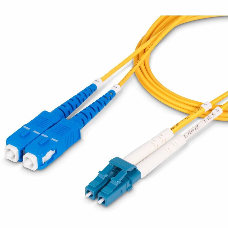 StarTech.com 25m LC to SC OS2 Single Mode Duplex Fiber Optic Patch Cable - 100G, Low Insertion Loss, LSZH