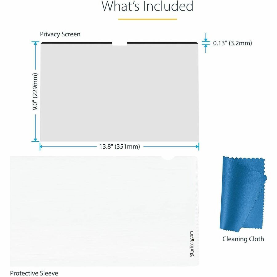 StarTech.com 16-inch MacBook Pro Privacy Screen Filter – Reversible Anti-Glare Blue Light Filter for 2021 & 2023 Models