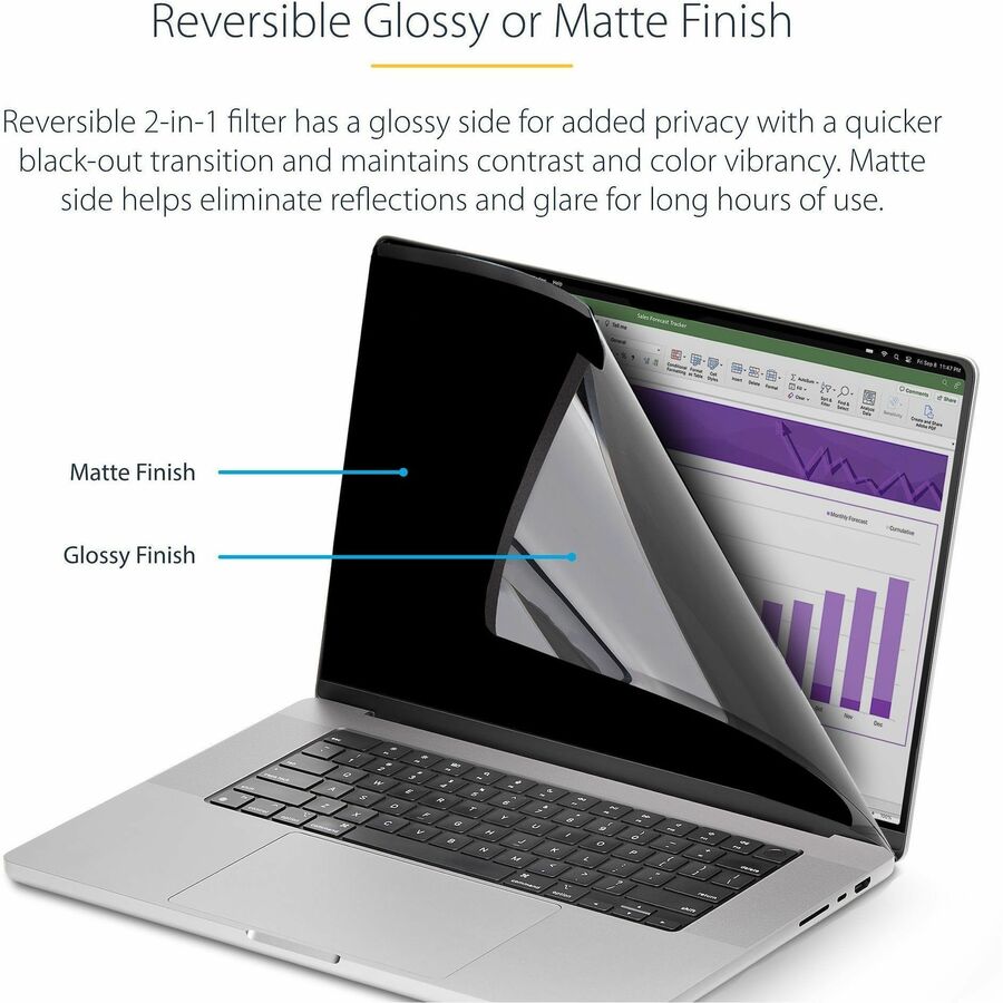 StarTech.com 13in MacBook Air M2/M3 Privacy Screen Filter - Reversible Anti-Glare & Blue Light Reduction