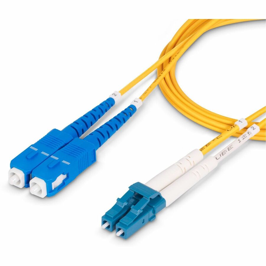 StarTech.com 10m LC to SC OS2 Single Mode Duplex Fiber Optic Patch Cable - 100G, Low Loss, LSZH Jacket
