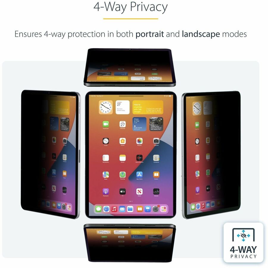 StarTech.com 4-Way Privacy Screen Filter for 12.9-inch iPad Pro (3rd Generation and Up) with Touch Support