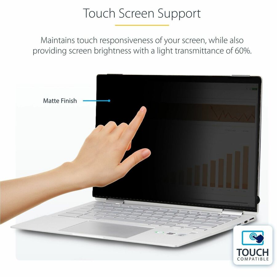 StarTech.com 14-inch 16:10 Flip-Over Privacy Screen with Touch and Blue Light Filter