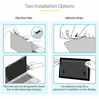 StarTech.com 14-inch Flip-Over Privacy Screen with Touch for Laptops, Anti-Glare Blue Light Filter