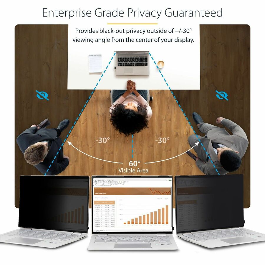 StarTech.com 13.5-inch 3:2 Flip-Over Privacy Screen with Touch and Blue Light Filter