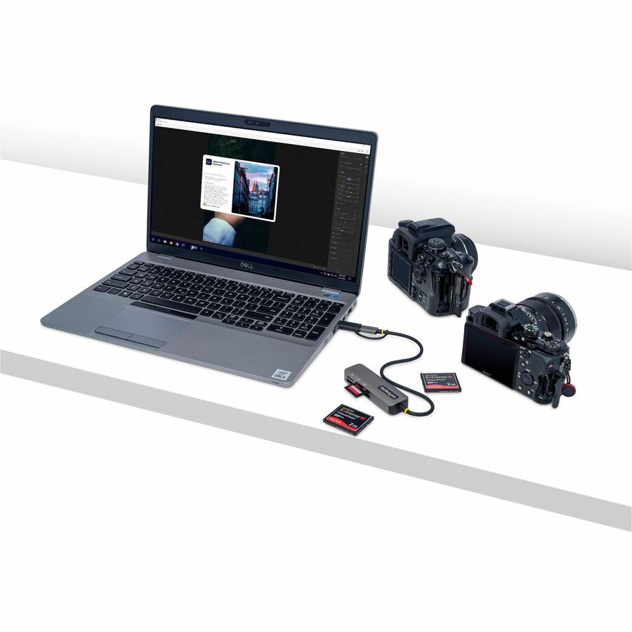 StarTech.com USB 3.0 Multi-Media Card Reader with SD, microSD, and CompactFlash Slots – External USB-C & USB-A Connectivity