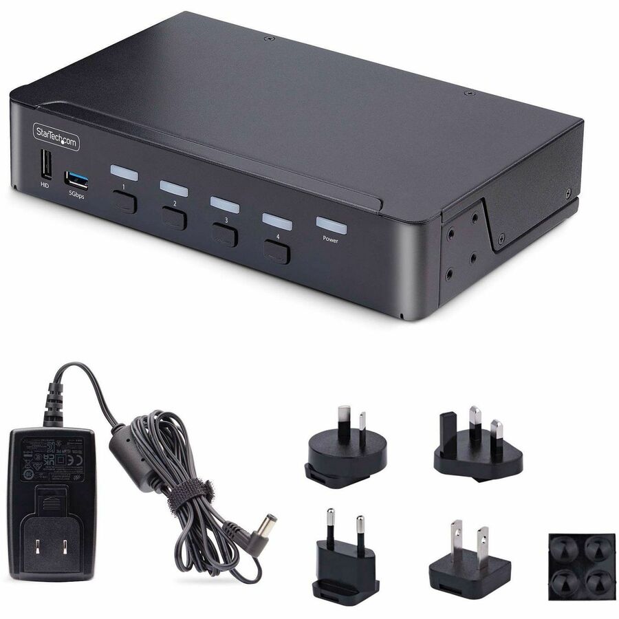 StarTech.com 4-Port DisplayPort 1.4 KVM Switch with 8K 60Hz Support and USB 2.0 Connectivity