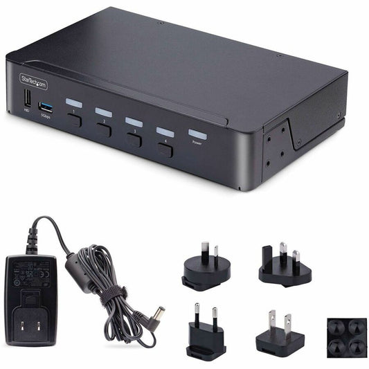 StarTech.com 4-Port DisplayPort 1.4 KVM Switch with 8K 60Hz Support and USB 2.0 Connectivity