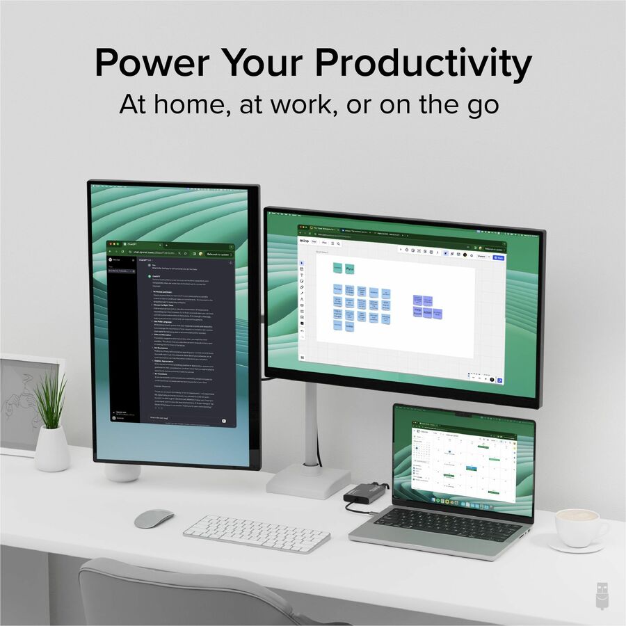 Plugable USB-C to HDMI Dual Monitor Adapter (USBC-6950M) with 4K Support for Mac and Windows