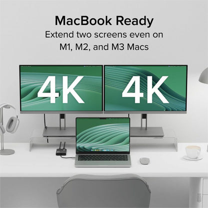 Plugable USB-C to HDMI Dual Monitor Adapter (USBC-6950M) with 4K Support for Mac and Windows