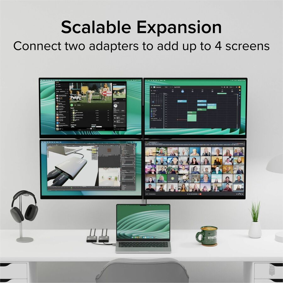 Plugable USB-C to HDMI Dual Monitor Adapter (USBC-6950M) with 4K Support for Mac and Windows