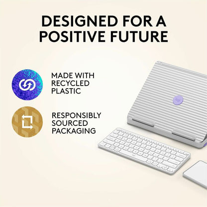 Logitech Casa Pop-Up Desk Work From Home Kit with Laptop Stand for 10 to 17-Inch Laptops - Nordic Calm